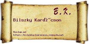 Bilszky Karácson névjegykártya